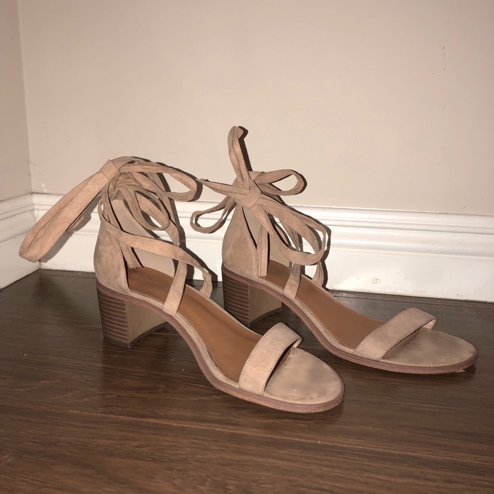 Tan Lace Up Heels